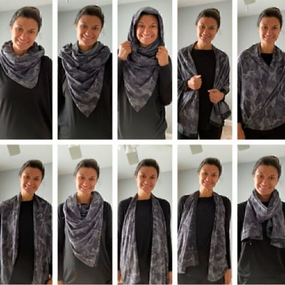 New! Lululemon Customizable Snap Scarf Diamond Dye Sage Green Olive - Picture 7 of 7